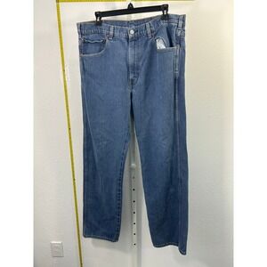 Levis Western Fit Mens Jeans 38x34 Medium Wash Straight Leg Denim Blue 38 x 34